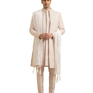 Manyavar Men's Art Silk Sequined Dupatta (1pc)